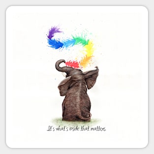 Happy baby elephant in watercolor Sticker